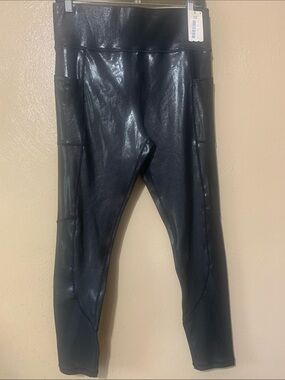 22. Cut The Frills size L Black Faux-Leather Leggings NWT